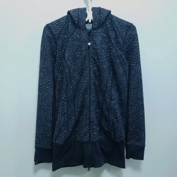 Lululemon Daily Practice Jacket 10 Large Samba Battleship Snake Hoodie Women's - Picture 2 of 9
